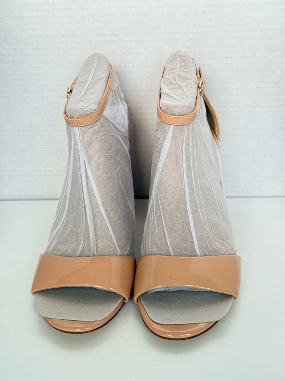 Sam Edelman Yaro Block Heel Sandals Blush Patent  Ankle-Strap Size 9.5